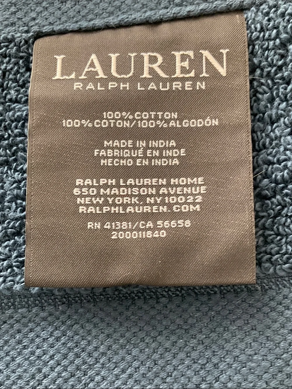Lauren Ralph Lauren Navy Blue Wash Cloths - Set of 3